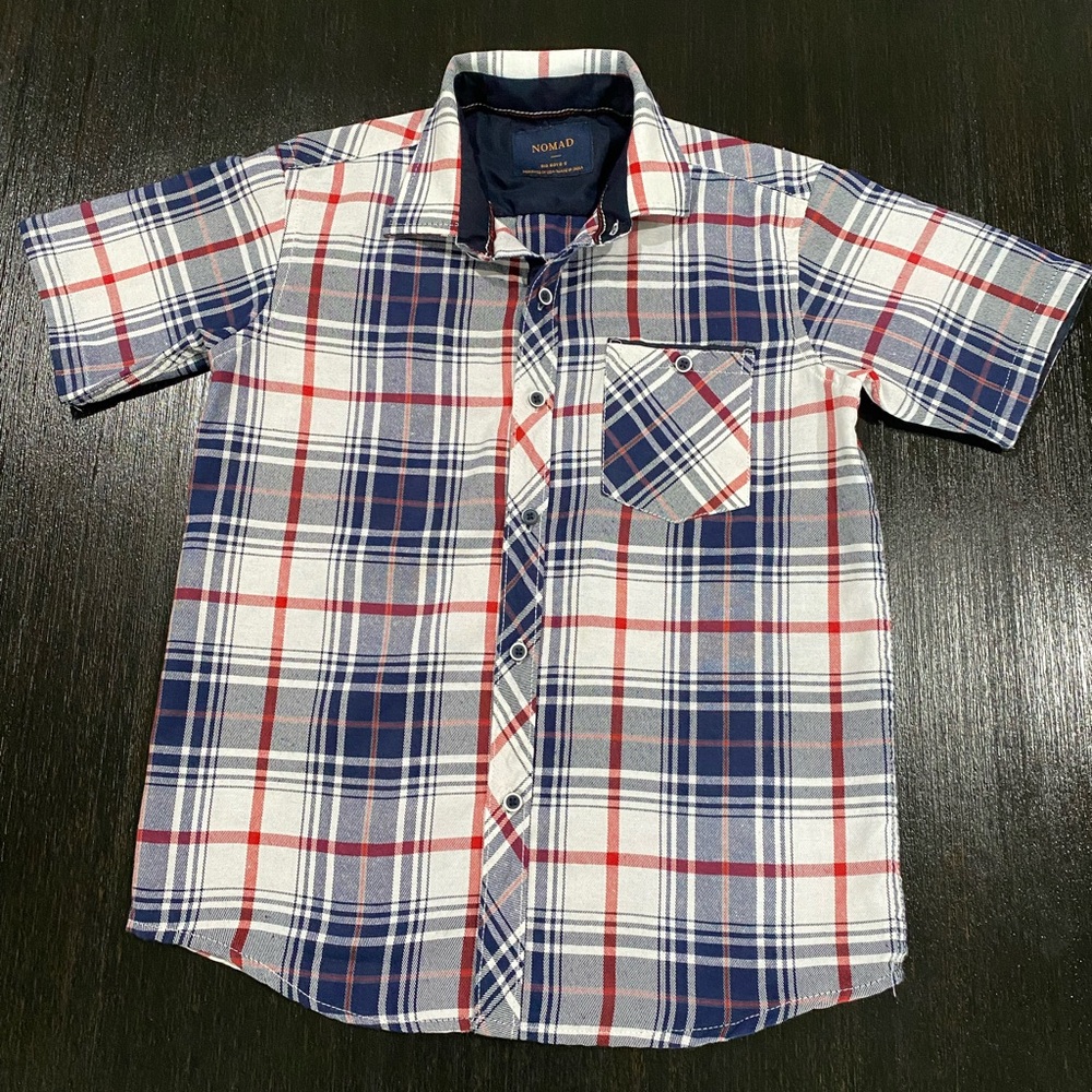 Boys’ Nomad Blue Plaid Short Sleeve Shirt